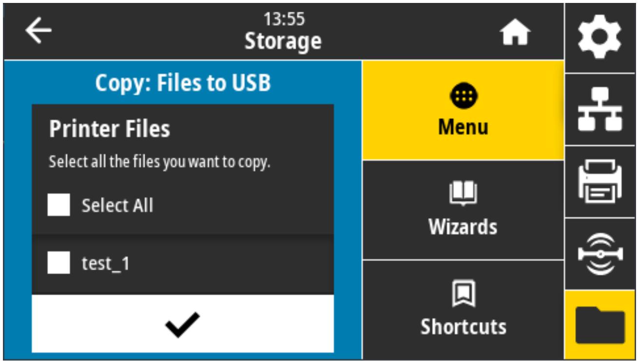 ZEBRA ZD621R - Stockage > USB > Copier : Fichiers vers USB - 1