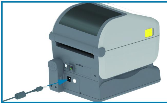 ZEBRA ZD621R - Installation de la batterie dans le socle d'alimentation rattaché - 5