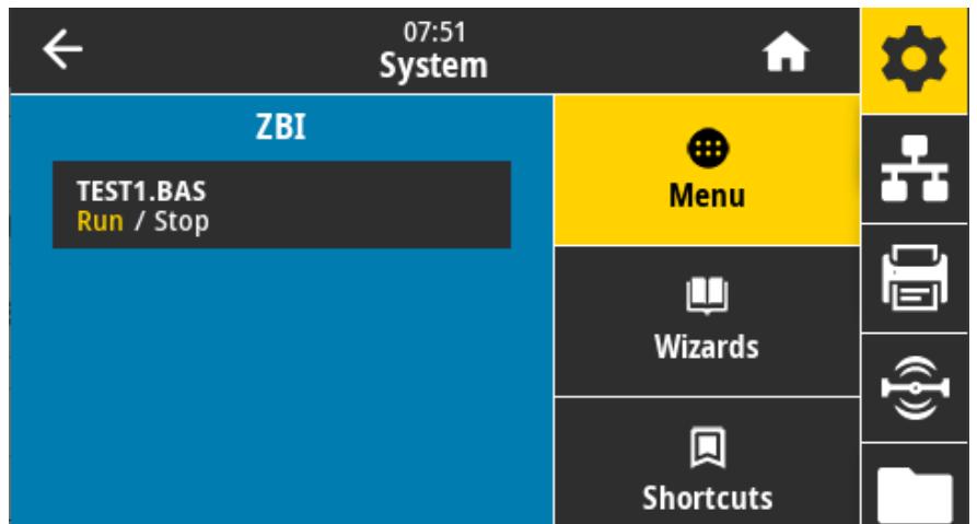 ZEBRA ZD621R - Système > Langue du programme > ZBI - 2