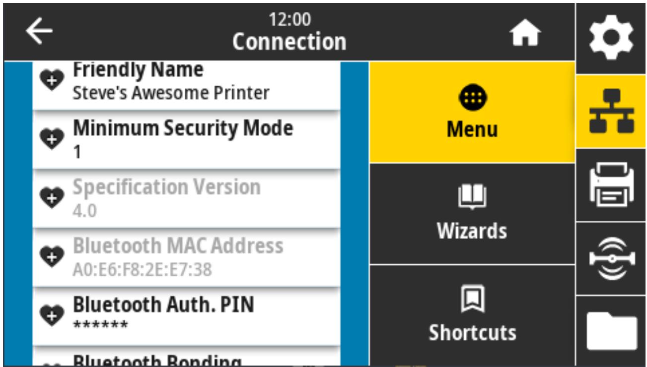 ZEBRA ZD621R - Connexion > Bluetooth > Adresse MAC Bluetooth - 1