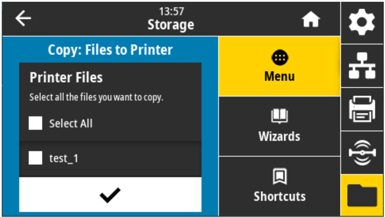ZEBRA ZD621R - Stockage > USB > Copier : Fichiers vers imprimante - 1