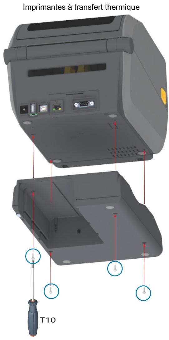 ZEBRA ZD621R - Installation des options du socle de batterie rattaché - 2