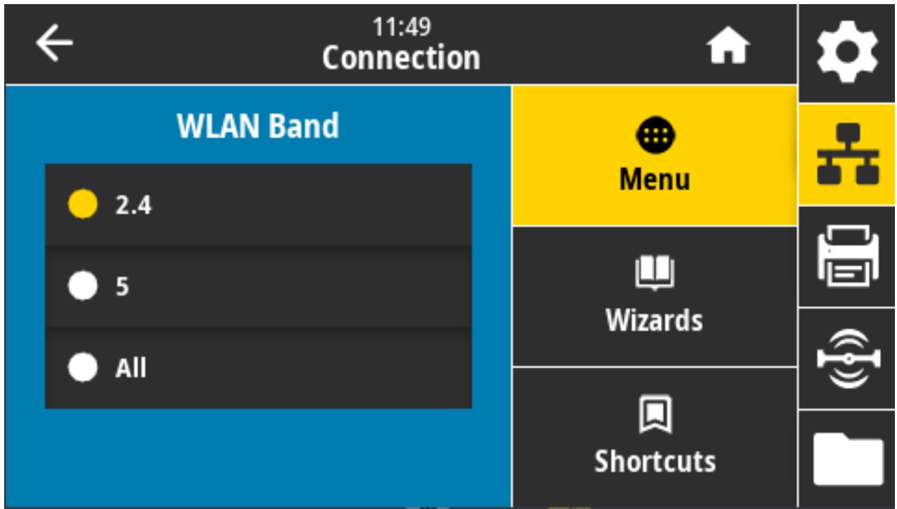 ZEBRA ZD621R - Connexion > Wi-Fi > Bande WLAN - 1