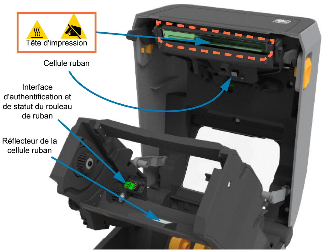 ZEBRA ZD621R - Comment acceder à la tête d'impression de l'imprimante à rouleaux - 2