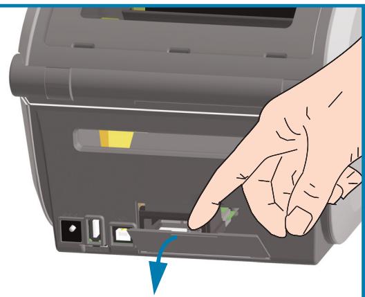 ZEBRA ZD621R - Accès à la fente du module de connectivité - 2