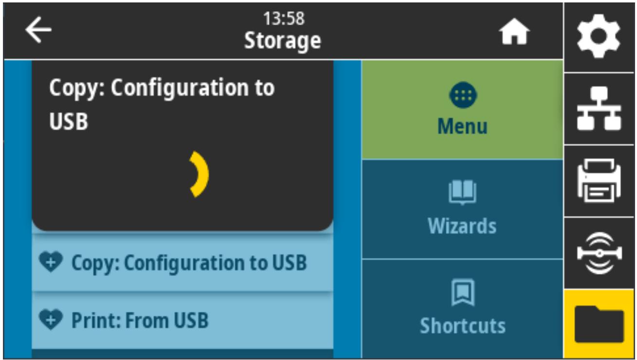 ZEBRA ZD621R - Stockage > USB > Copier : Config. vers USB - 1