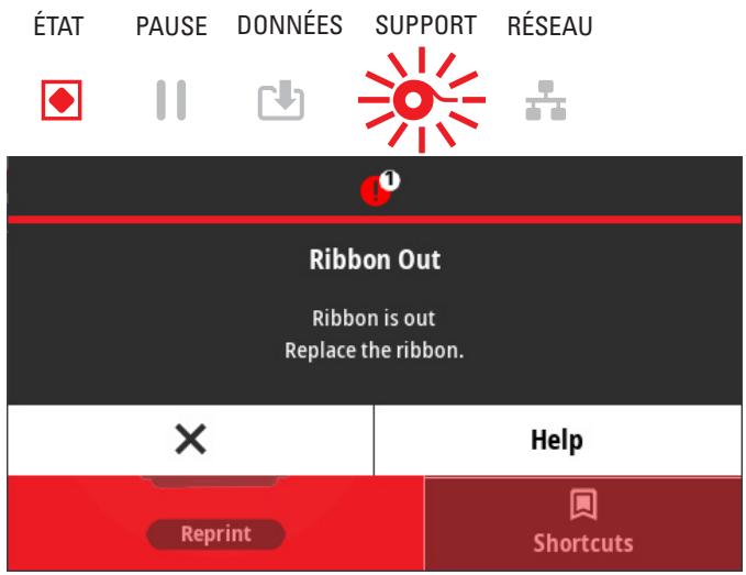 ZEBRA ZD621R - Alerte : Fin de ruban - 1