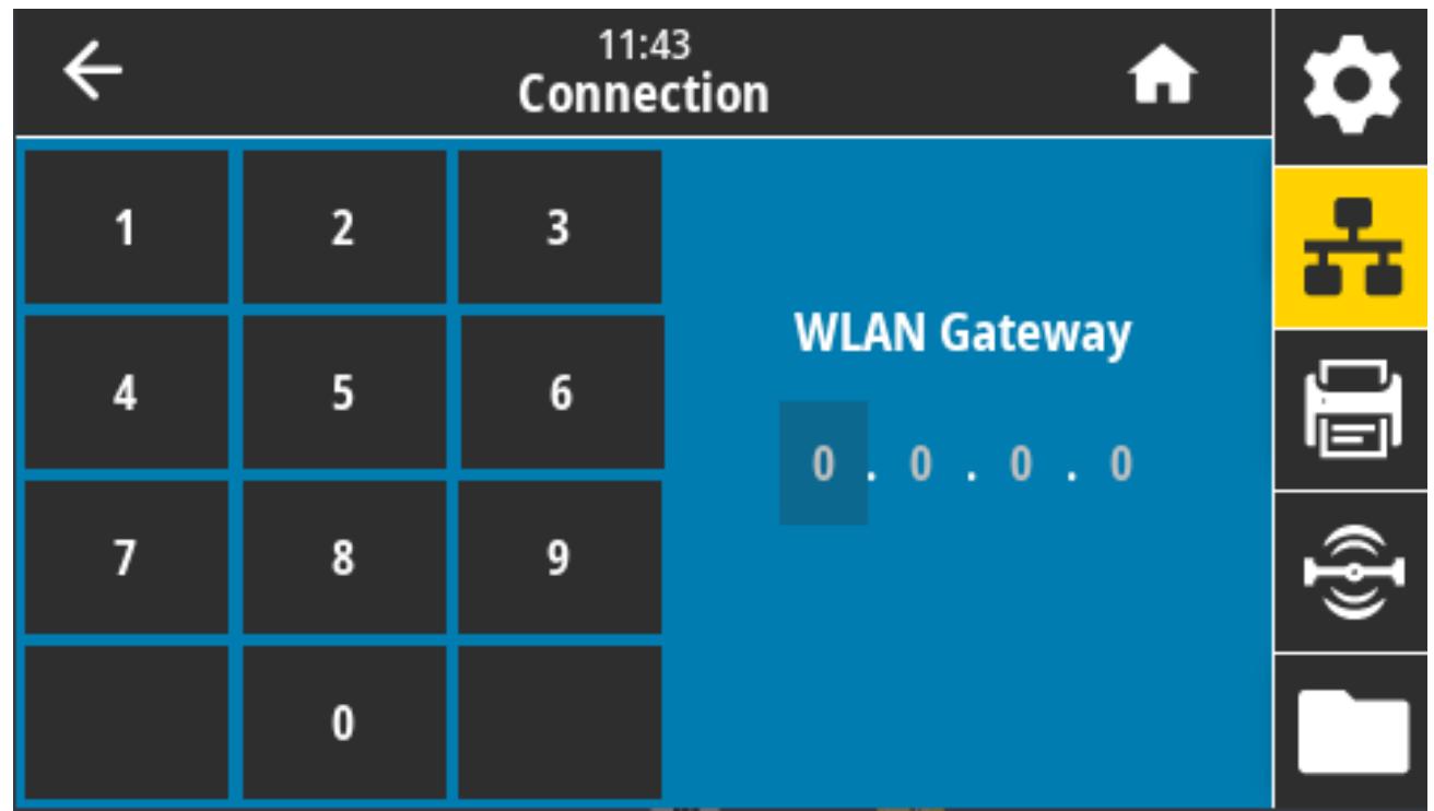 ZEBRA ZD621R - Connexion > Wi-Fi > Passerelle WLAN - 1