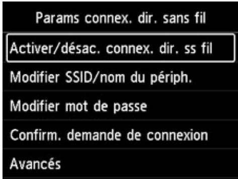 CANON PIXMA PRO-200 - Modification des paramètres de connexion directe sans fil - 1