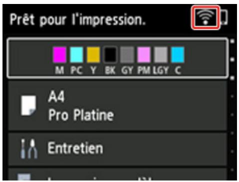 CANON PIXMA PRO-200 - Impossible de détecter l'imprimante sur l'écran Vérifier paramètres d'impression pendant la configuration du Wi-Fi (Windows) - Vérification des paramètres Wi-Fi de l'imprimante - 2