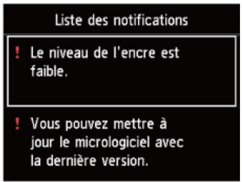 CANON PIXMA PRO-200 - Messages de notification - 2