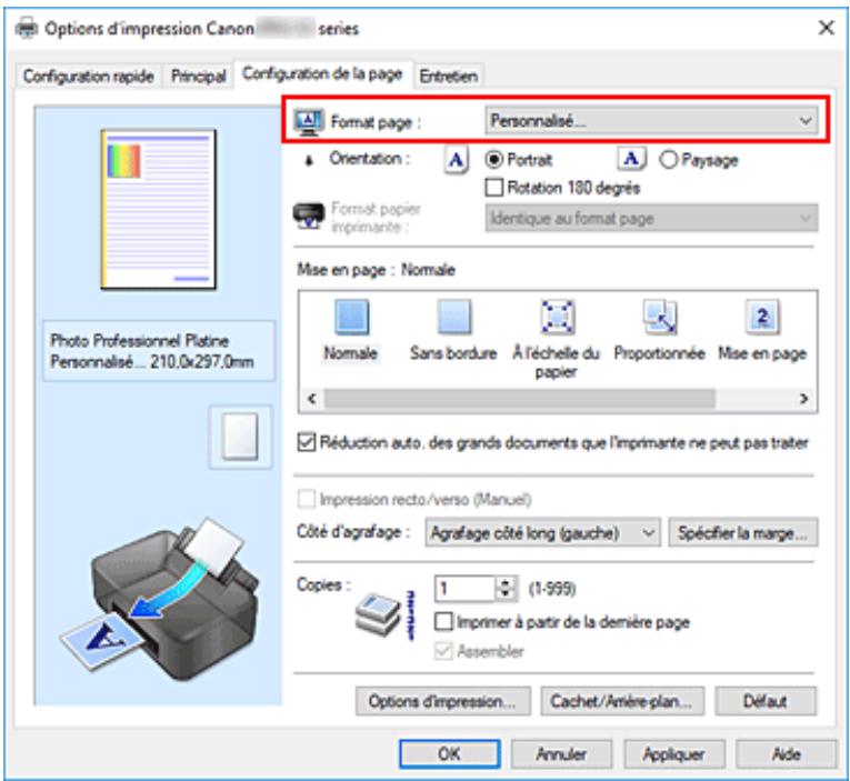 CANON PIXMA PRO-200 - Définition du format de papier (format personnalisé) - 1