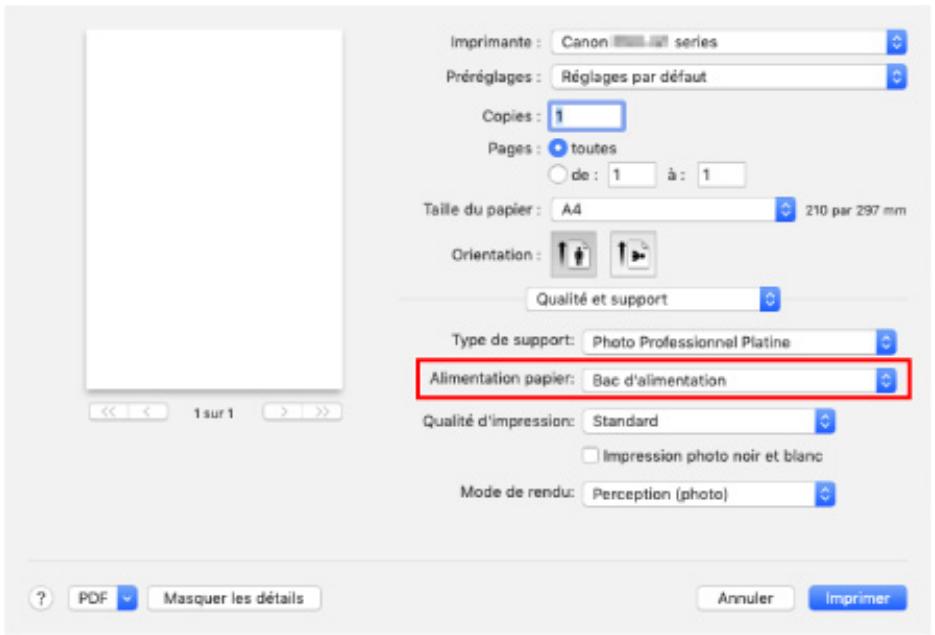CANON PIXMA PRO-200 - Sélectionnez l'alimentation papier. - 1