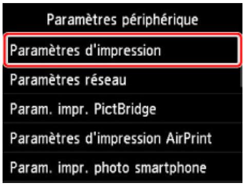 CANON PIXMA PRO-200 - Modification des paramètres à partir du Panneau de contrôle - 2