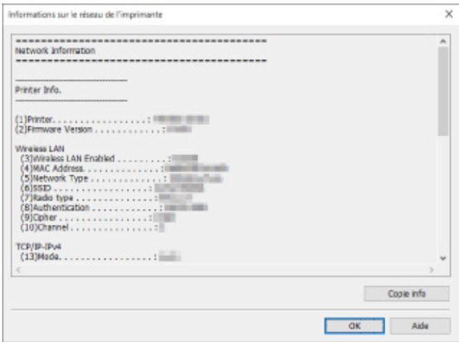 CANON PIXMA PRO-200 - Affichage des informations sur le réseau informatique - 2