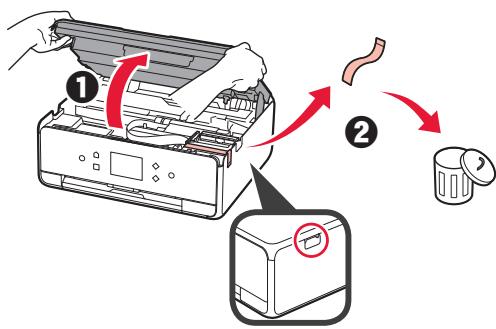 CANON TS 6050 - Fjerne beskyttelsesmaterialie / slå på skriveren - 1