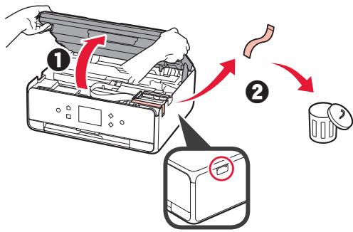 CANON TS 6050 - Pakkaismateriaialien irrotus / virran kytkeminen tulostimeen - 6