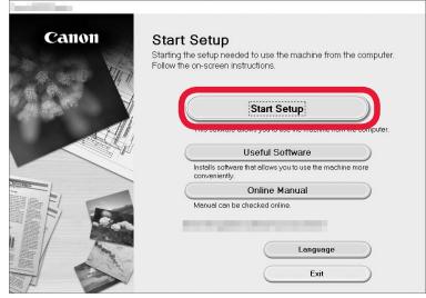 CANON TS 6050 - Valitse Aloita assetukset (Start Setup). - 1