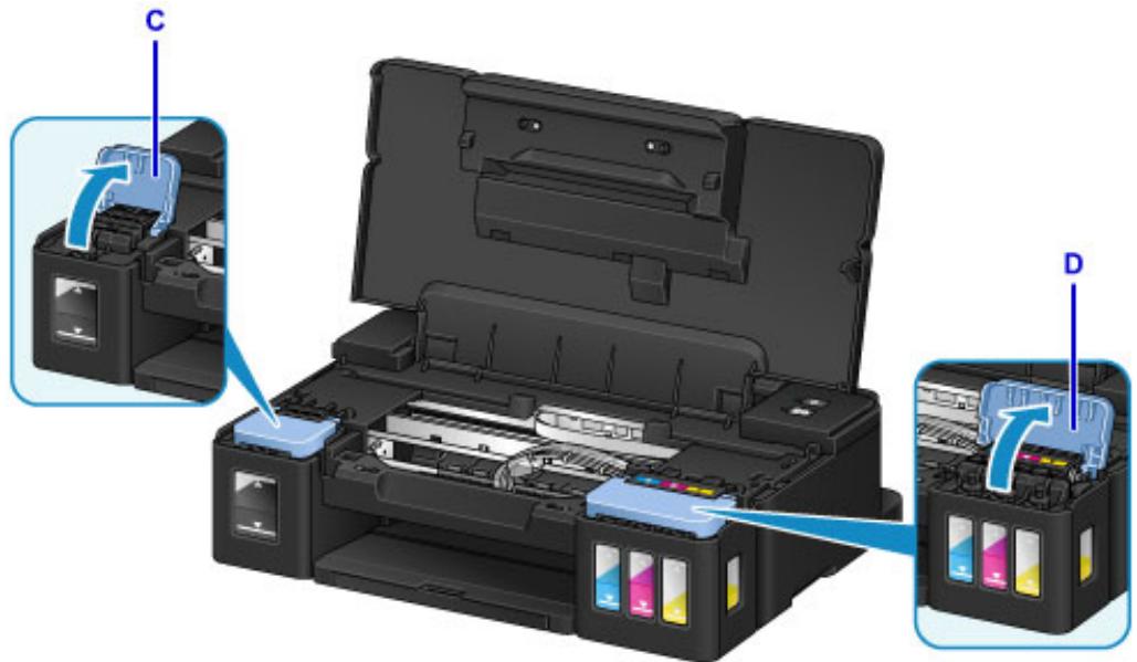 CANON G1501 - Ouvrez le capot de cartouche d'encre. - 1