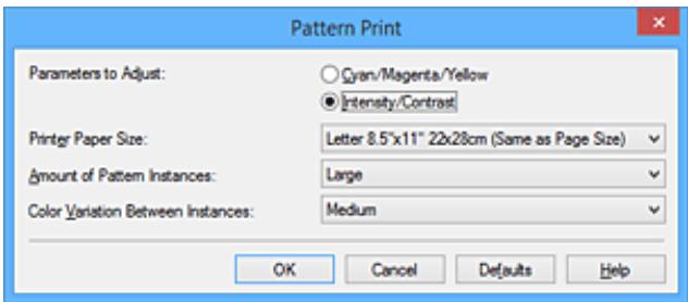 CANON G1501 - Configuration de l'impression du motif - 1