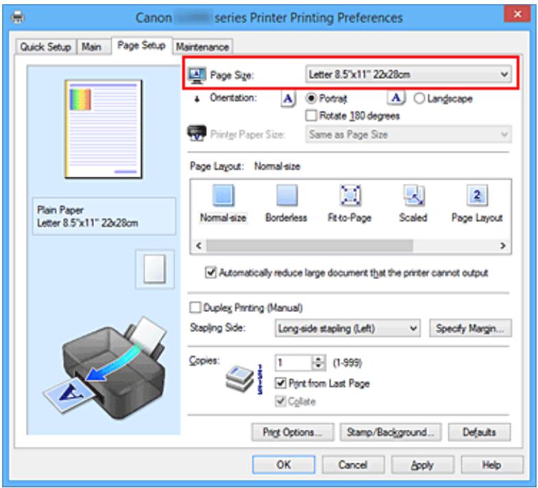 CANON G1501 - Définition d'un Format page et d'une Orientation - 1