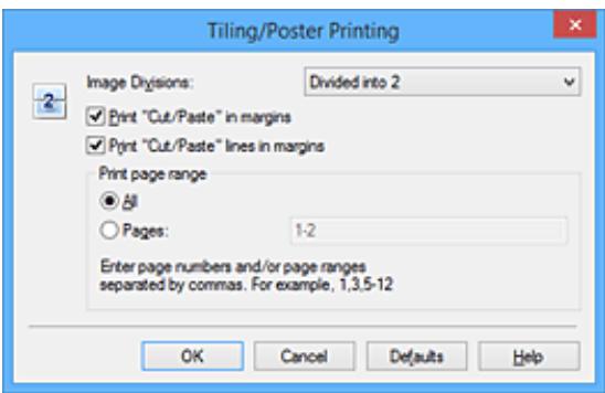 CANON G1501 - Configuration de l'impression Mosaïque/Poster - 2