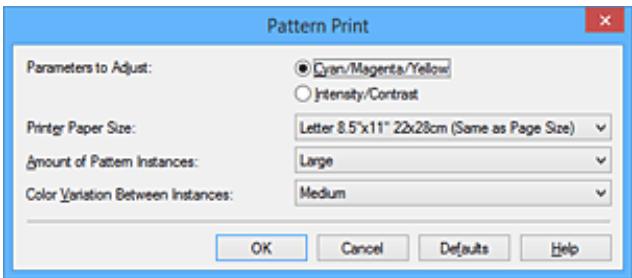 CANON G1501 - Configuration de l'impression du motif - 1