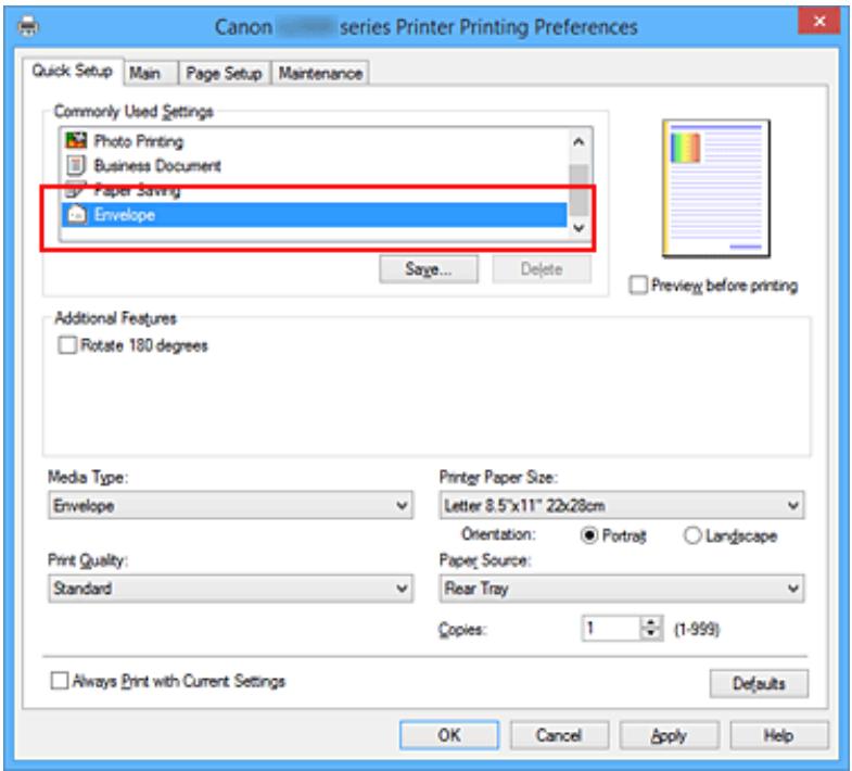 CANON G1501 - Configuration de l'impression des enveloppes - 1