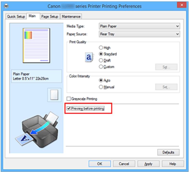 CANON G1501 - Affichage d'un aperçu avant impression - 1