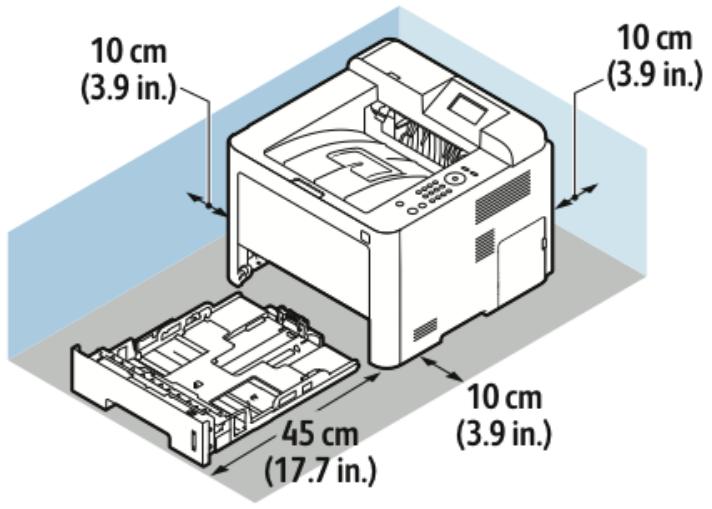 XEROX 3330V - Espace requis pour une configuration standard - 1
