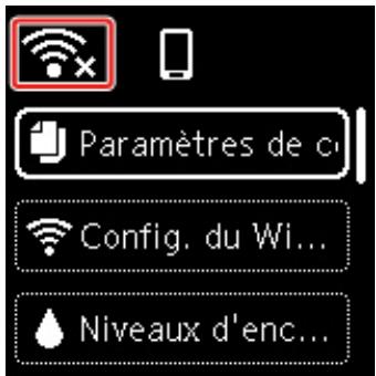 CANON TS6351HE - Impossible de détecter l'imprimante sur l'écran Vérifier paramètres d'impression pendant la configuration du Wi-Fi (Windows) - Vérification des paramètres Wi-Fi de l'imprimante - 2