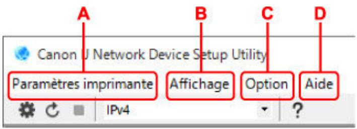 CANON TS6351HE - Menus de l'écran Canon IJ Network Device Setup Utility - 1