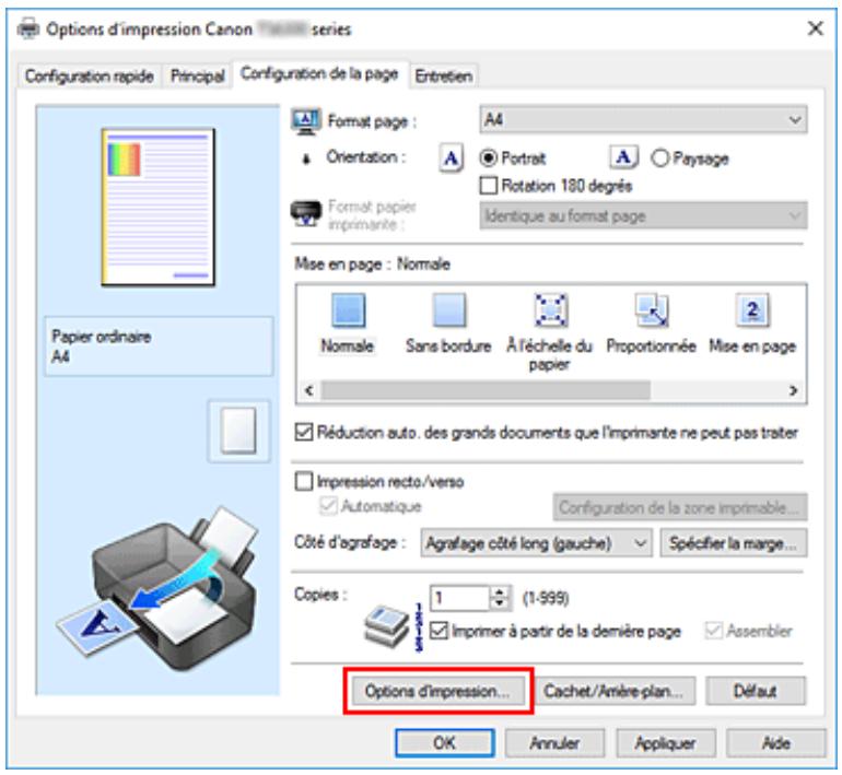 CANON TS6351HE - Changement des options d'impression - 1