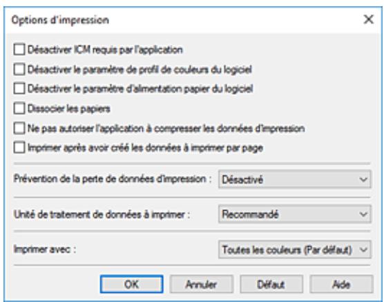 CANON TS6351HE - Changement des options d'impression - 2