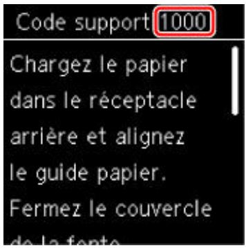 CANON TS6351HE - Lorsqu'un code support et un message s'affichent sur l'écran LCD de l'imprimante : - 1