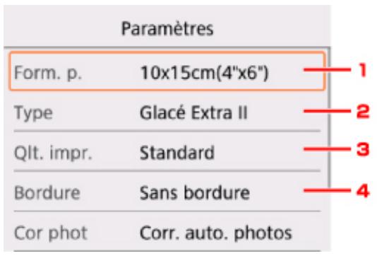 CANON PIXMA TS5051 - Éléments de paramètre - 1