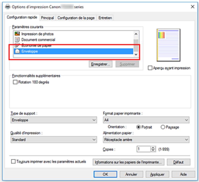 CANON PIXMA TS5051 - Configuration de l'impression des enveloppes - 1