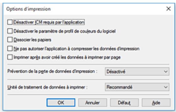 CANON PIXMA TS5051 - Changement des options d'impression - 2