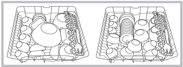INDESIT D 36A - Ejemplos de carga del cesto superior - 1