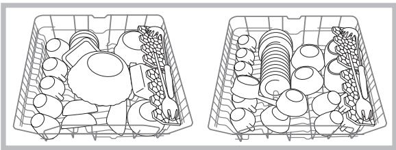 INDESIT D 36A - Esempi di caricamento cesto superiore - 1