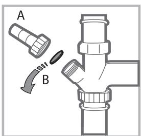 INDESIT D 16B1 A NX - Collegamento del tubo di scarico dell'acqua   Collegare il tubo di scarico a una conduttura di scarico con diametro minimo di 2 cm. (A) - 1