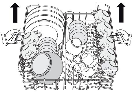 ELECTROLUX ESL 64080 - Réglage de la hauteur du PANIER superieur - 1