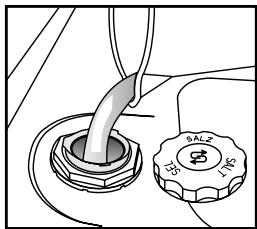 IGNIS ADL 444/1 NB - Filling the salt reservoir - Dissolve limescale (not necessary if water hardness level is set to "soft")! - 2