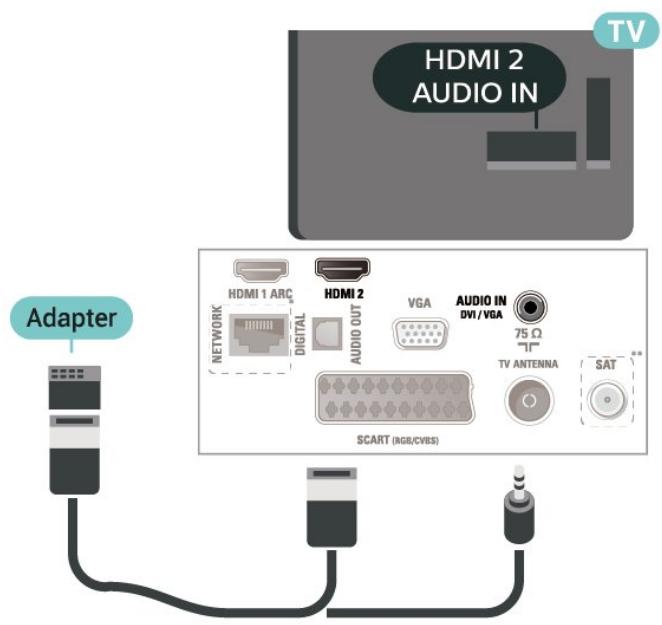 HDMI 2 AUDIO IN TV Adapter HDMI 1 ARC NETWORK DIGITAL HDMI 2 AUDIO OUT VGA AUDIO IN DVI/VGA 75 Ω TV ANTENNA SCART (RGB/CVES) SAT **