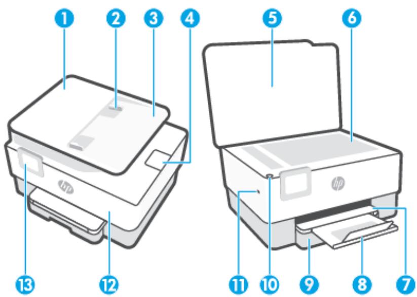 HP OFFICEJET PRO 8023 - Vues de face et de dessus - 1