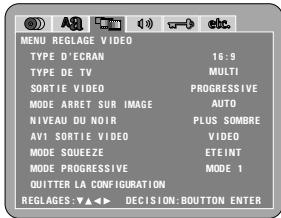DENON 2900 GOLD - Lorsque "MENU reglage VIDEO" est sélectionné - 1