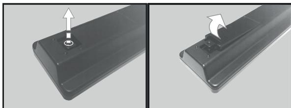 LISTO 32HD843 - Batterien in die Fernbedienung einsetzen - 1