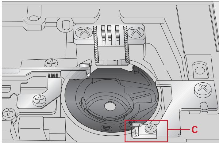 PFAFF ELEMENT C1105 - Limpiar bajo el compartimento de bobina - 2