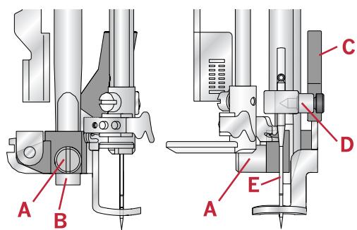 PFAFF ELEMENT C1105 - Instale el prensatelas de bordado/pespunte libre 6 - 1