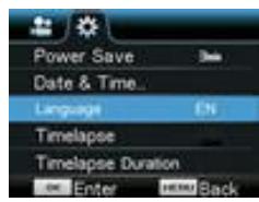 DENVER ACT-8030W - Comment changer de langage ? - 2
